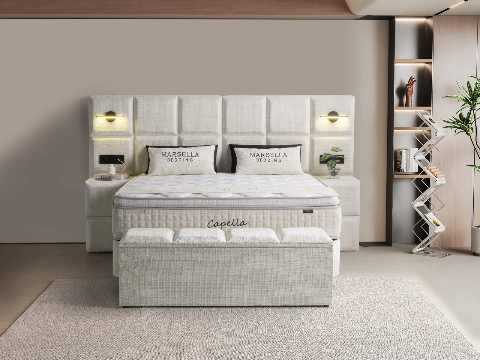 Capella opbergbed met hoofdbord