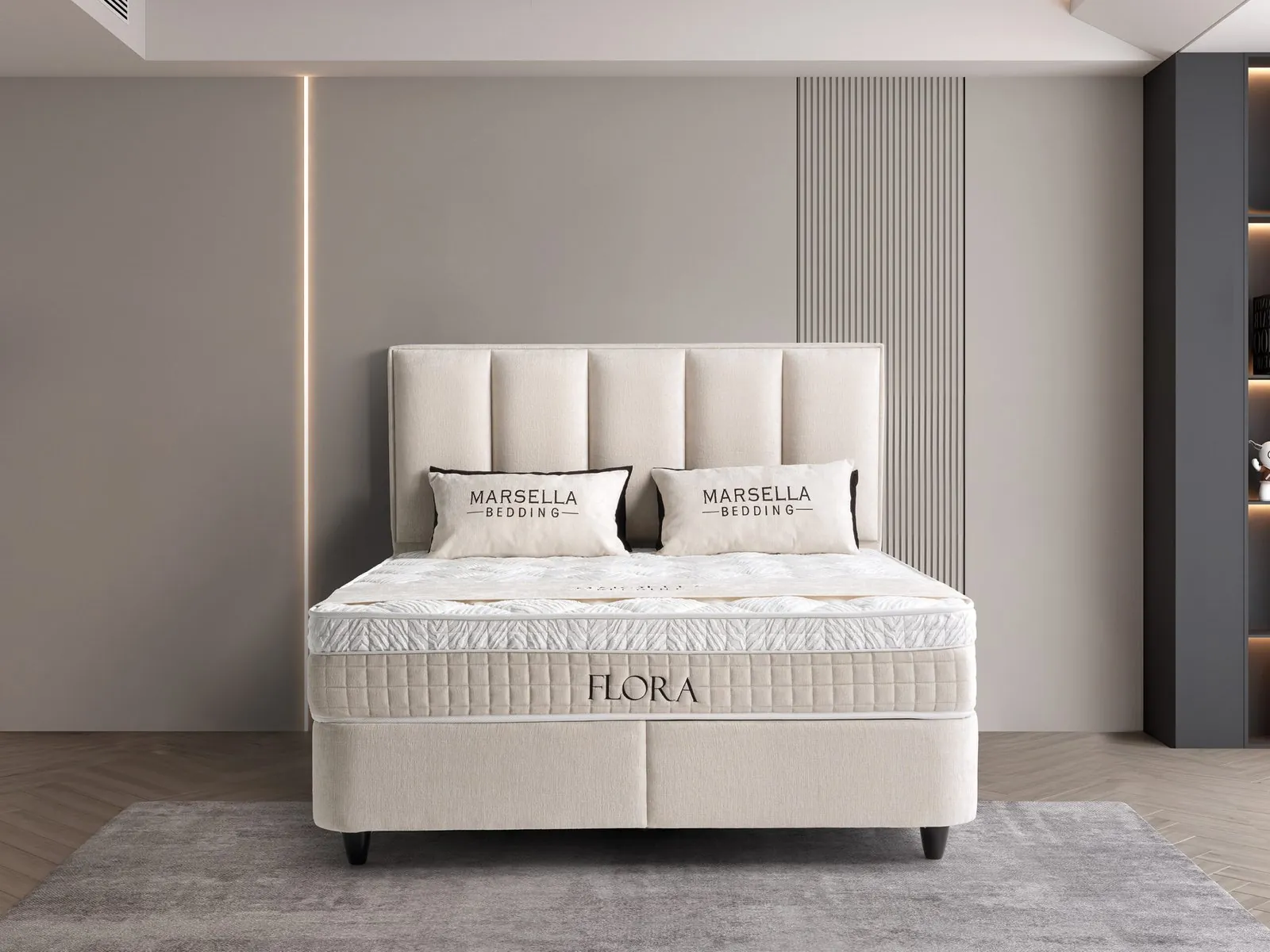 Flora opbergbed met hoofdbord