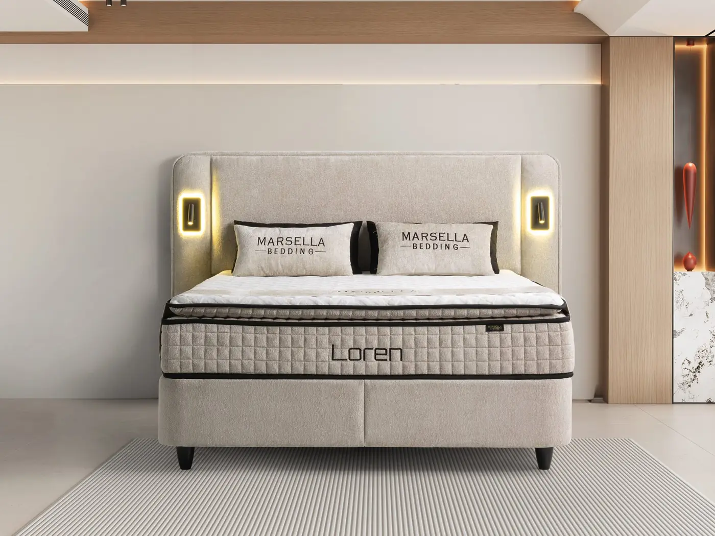 Loren storage bed with headboard