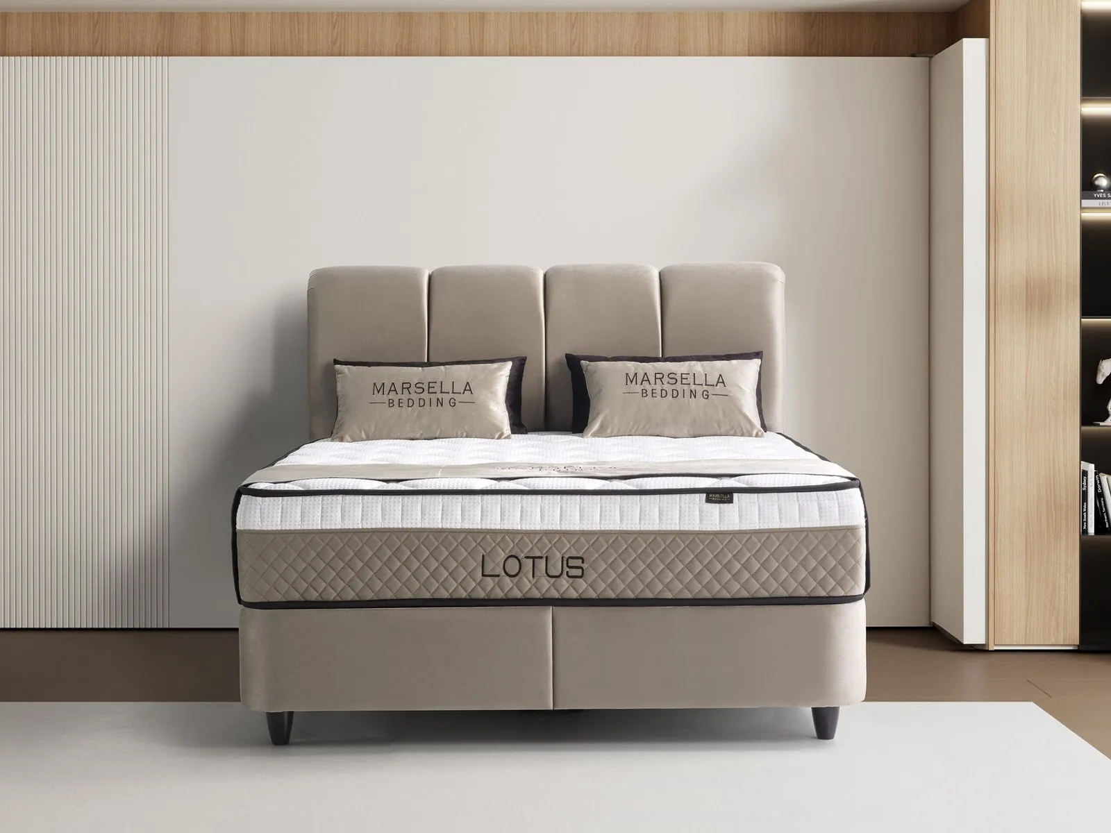 Lotus opbergbed met hoofdbord