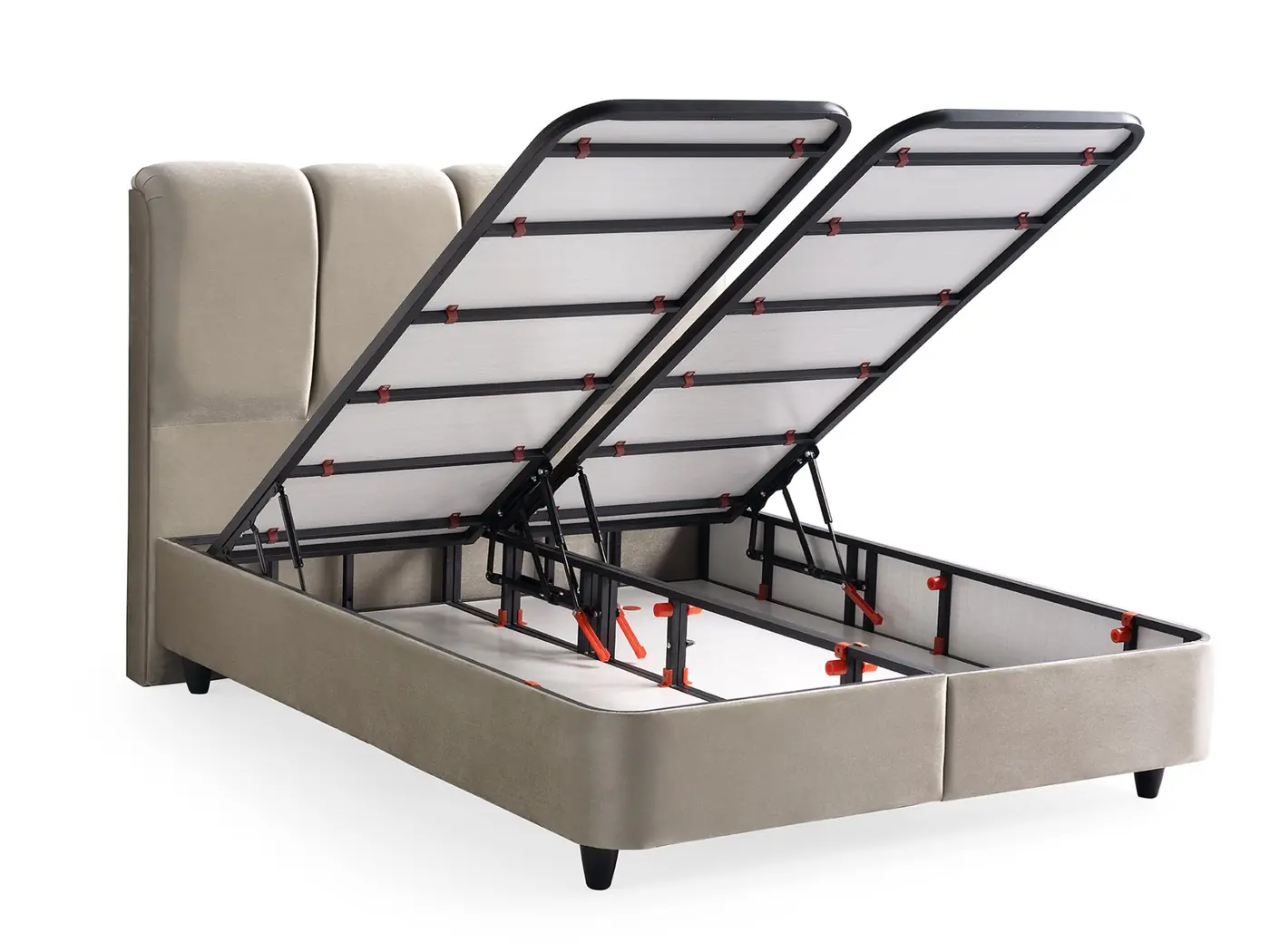 Lotus storage bed with headboard