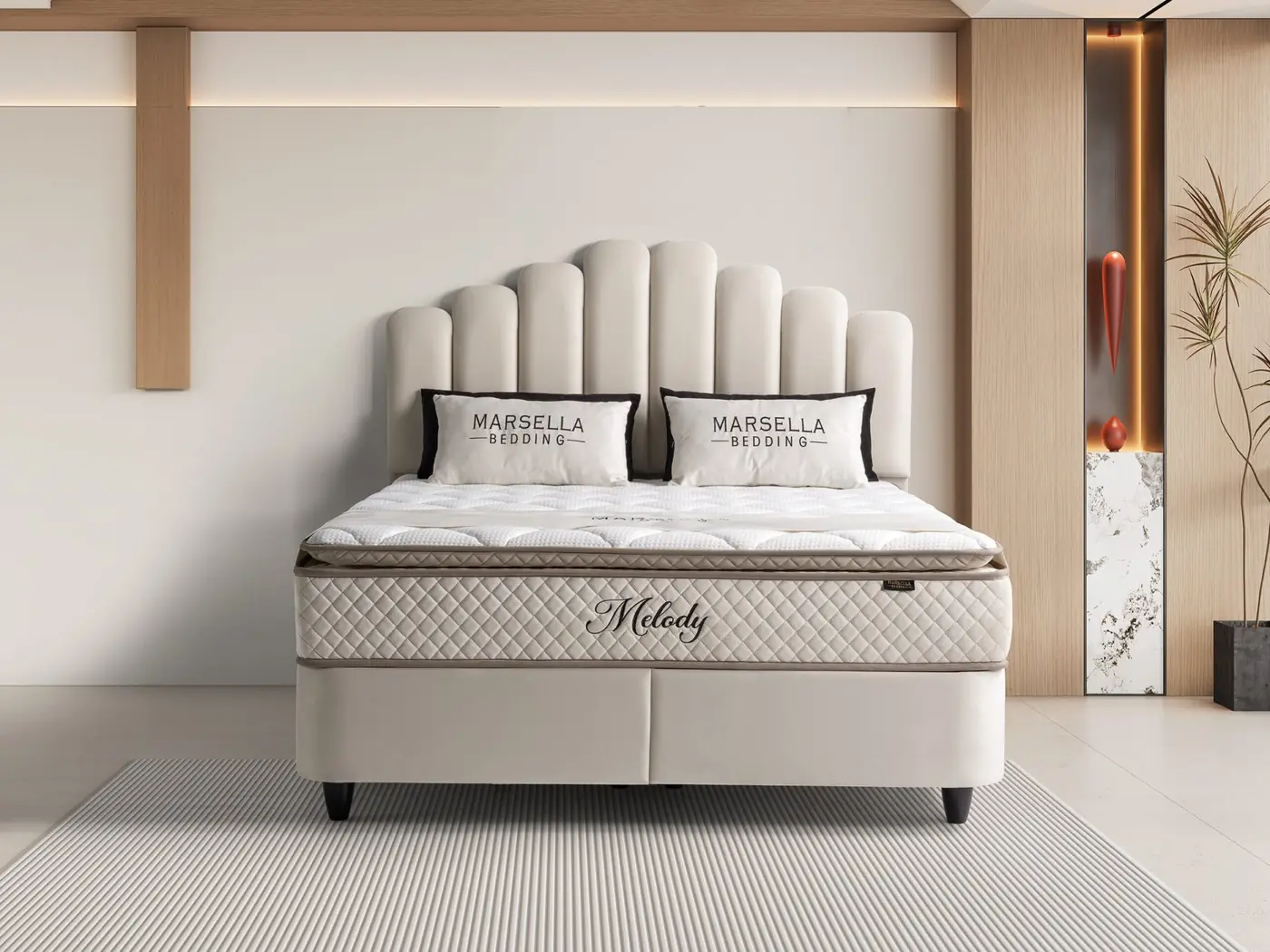 Melody storage bed with headboard