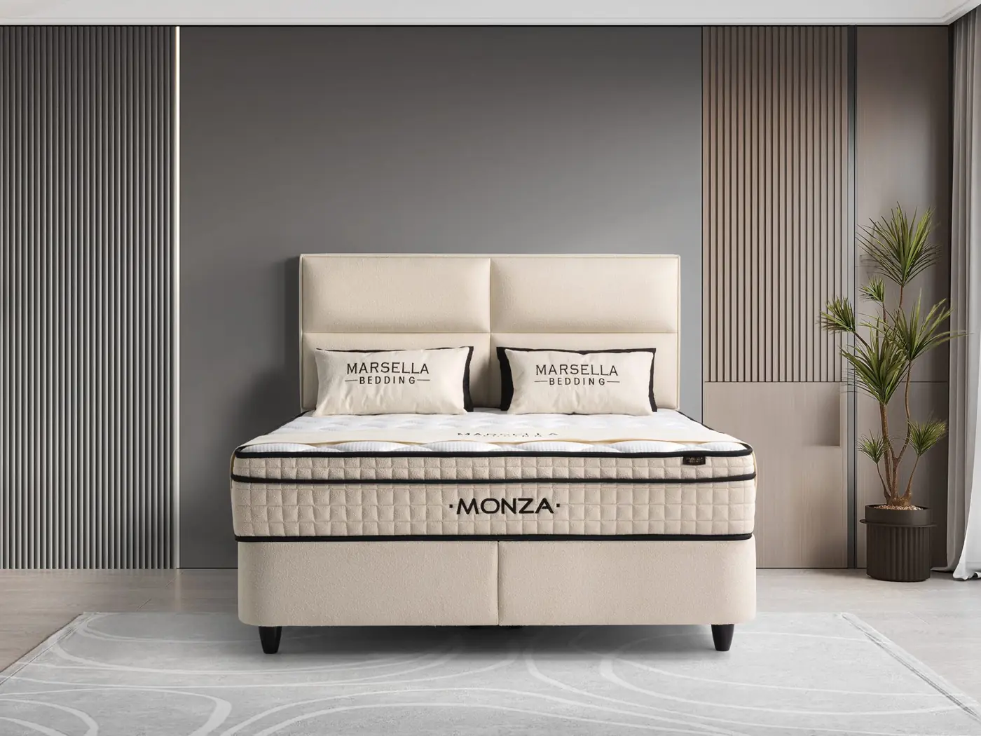 Monza storage bed with headboard