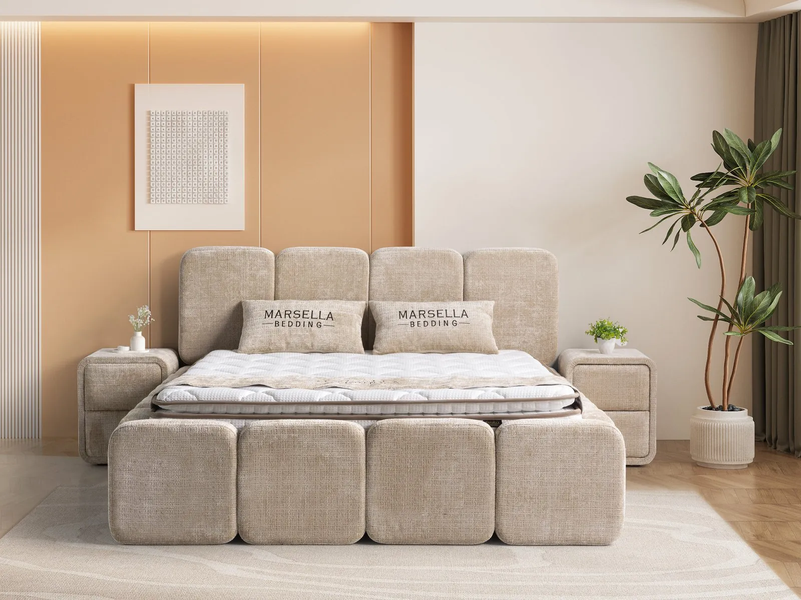 Tetra opbergbed met hoofdbord